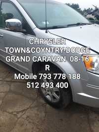 Drzwi srebrne lewe Chrysler Town & Country -Dodge Caravan 08-16 r