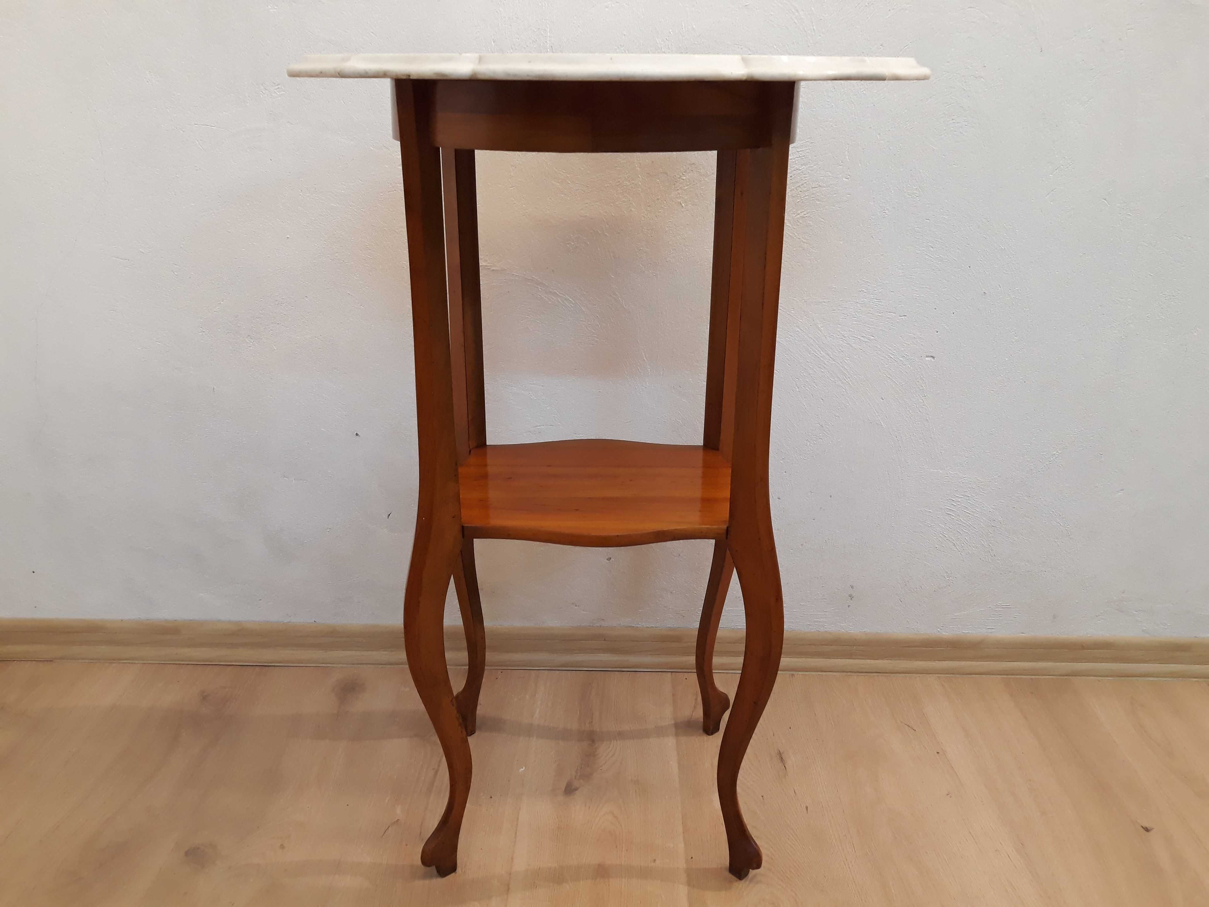 Toaletka łazienkowa szafka Biedermeier drewniana ludwik marmurowy blat