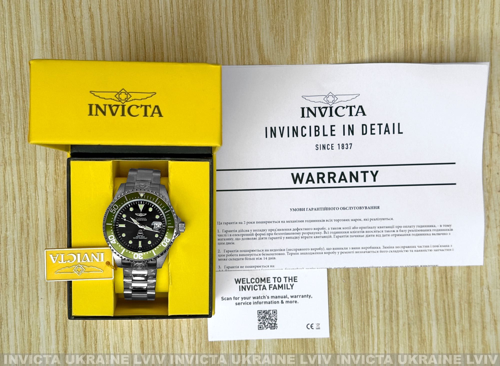 Часы Invicta 27612 Grand Diver Automatic Green Black 47 мм. 300 MT.