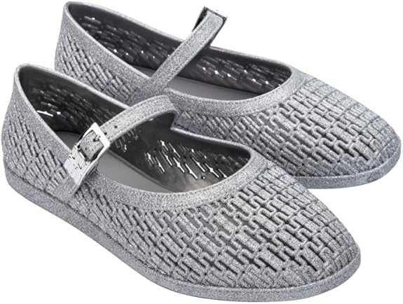 Baleriny Melissa Harper Silver Glitter, baleriny srebrne brokatowe, 40