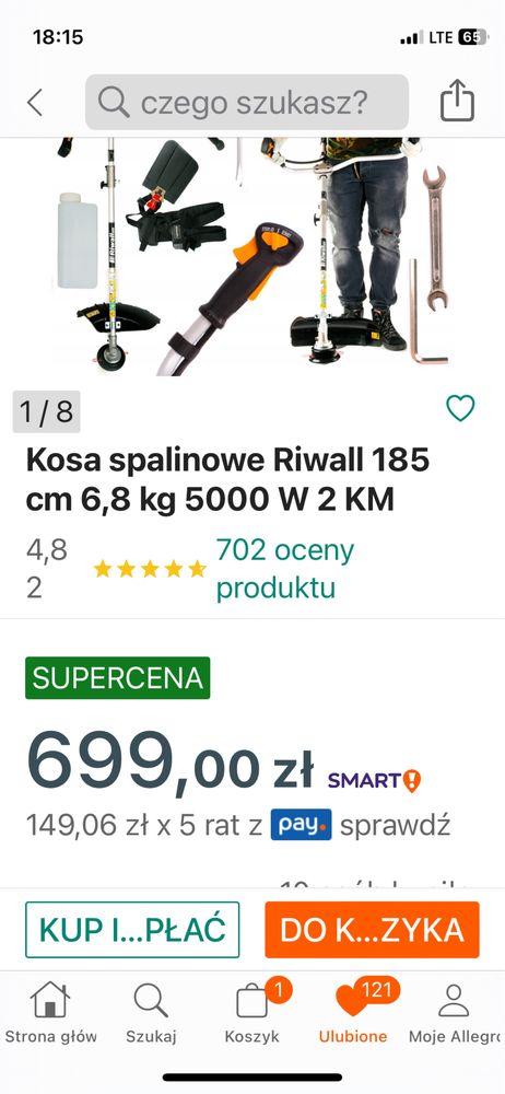 Kosa spalinowa kosiarka riwall 2KM