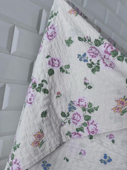 Pościel poszewka na kołdrę bawelna kora kwiaty kwiatki boho ecru róż