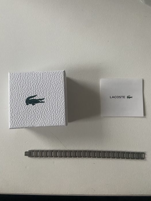 Bransoletka Lacoste męska stalowa – nowa, oryginalne pudełko