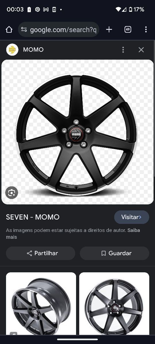 JANTES MOMO preto mate 19 com pneus 245- 35 para audi