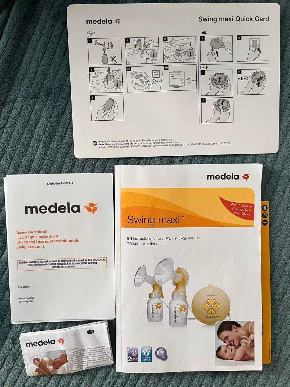 Молоковідсмоктувач Medela Swing maxi двохфазний + подарунки