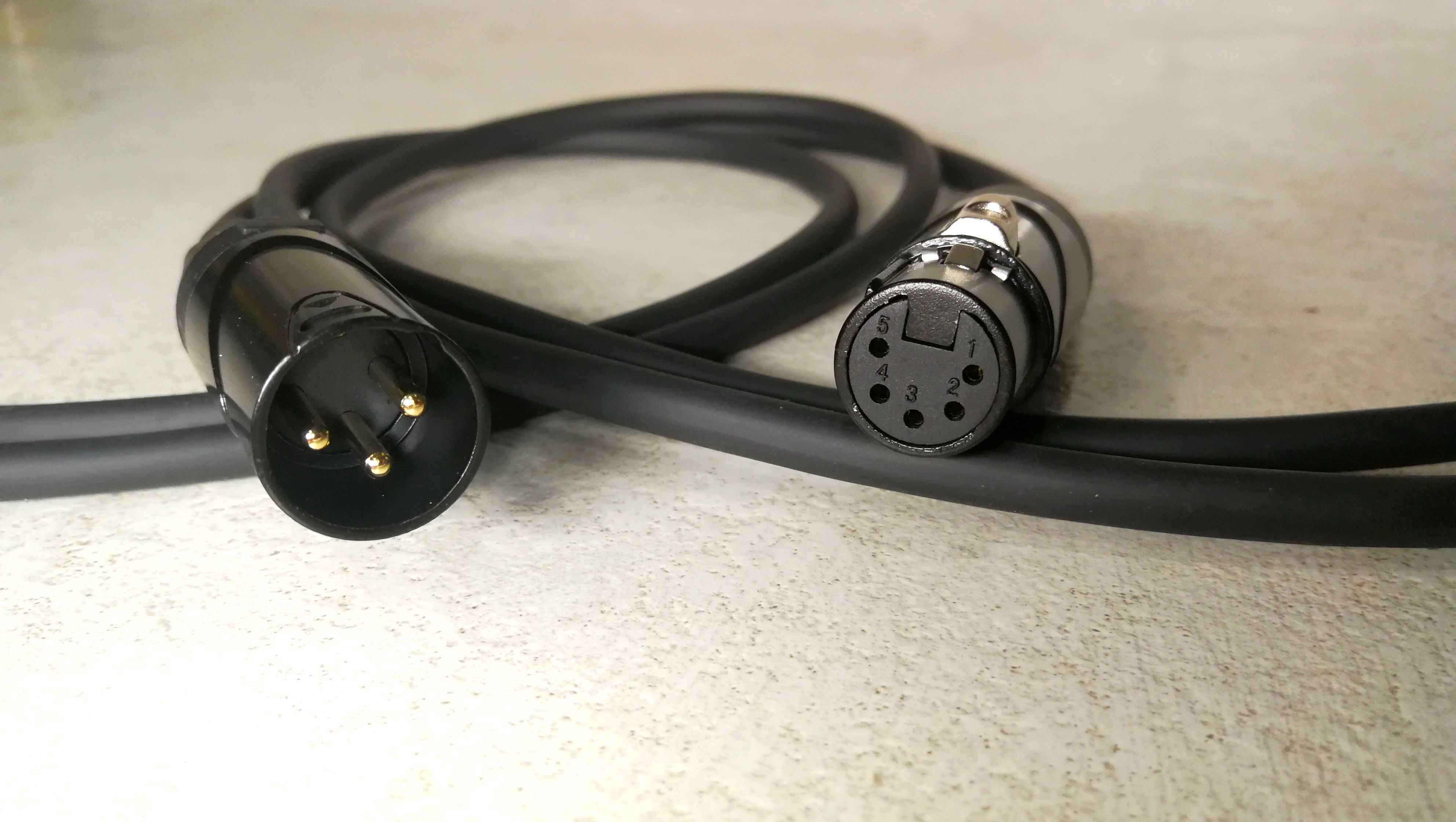 Kabel dmx aes przejściówka adapter XLR 3 Pin - XLR 5 Pin przewód dmx