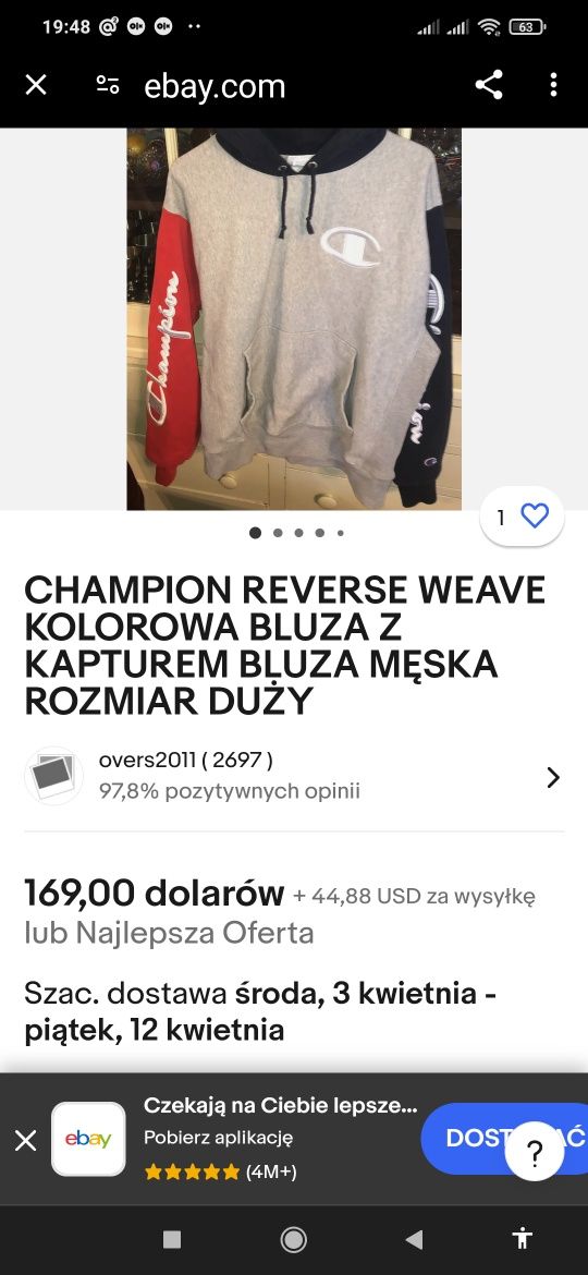 Bluza z kapturem  champion