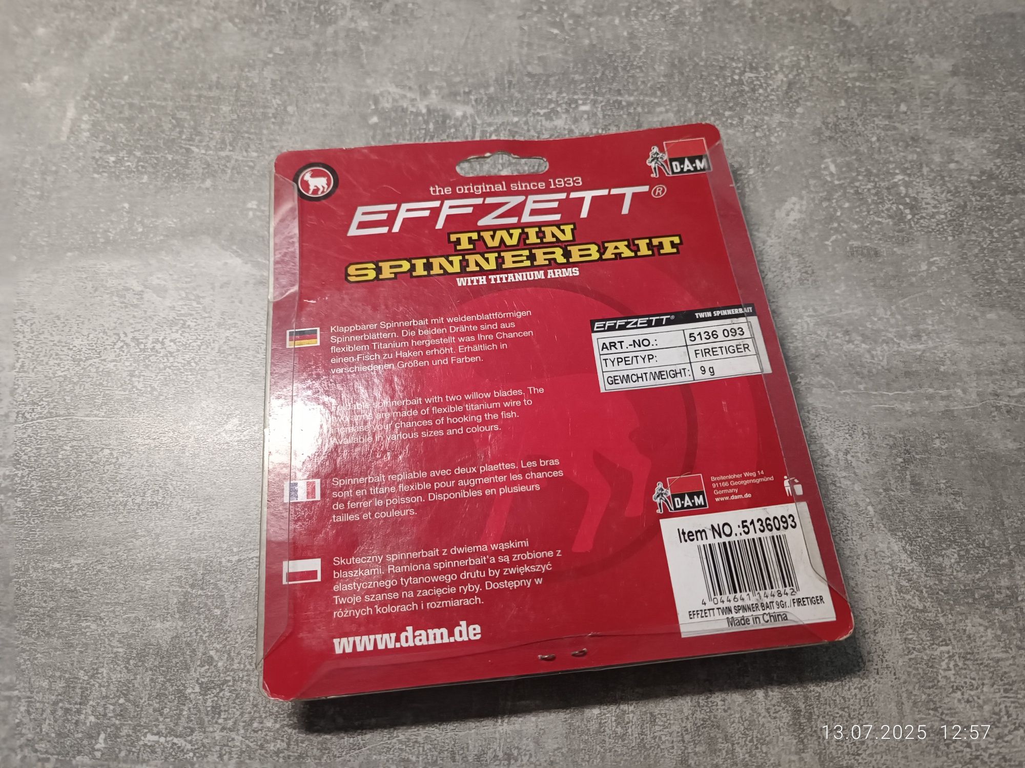 Effzett Twin Spinnerbait FireTiger 9g
