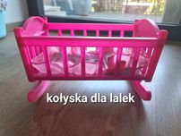 Łóżeczko kołyska dla lalki misia z pościelą zestaw