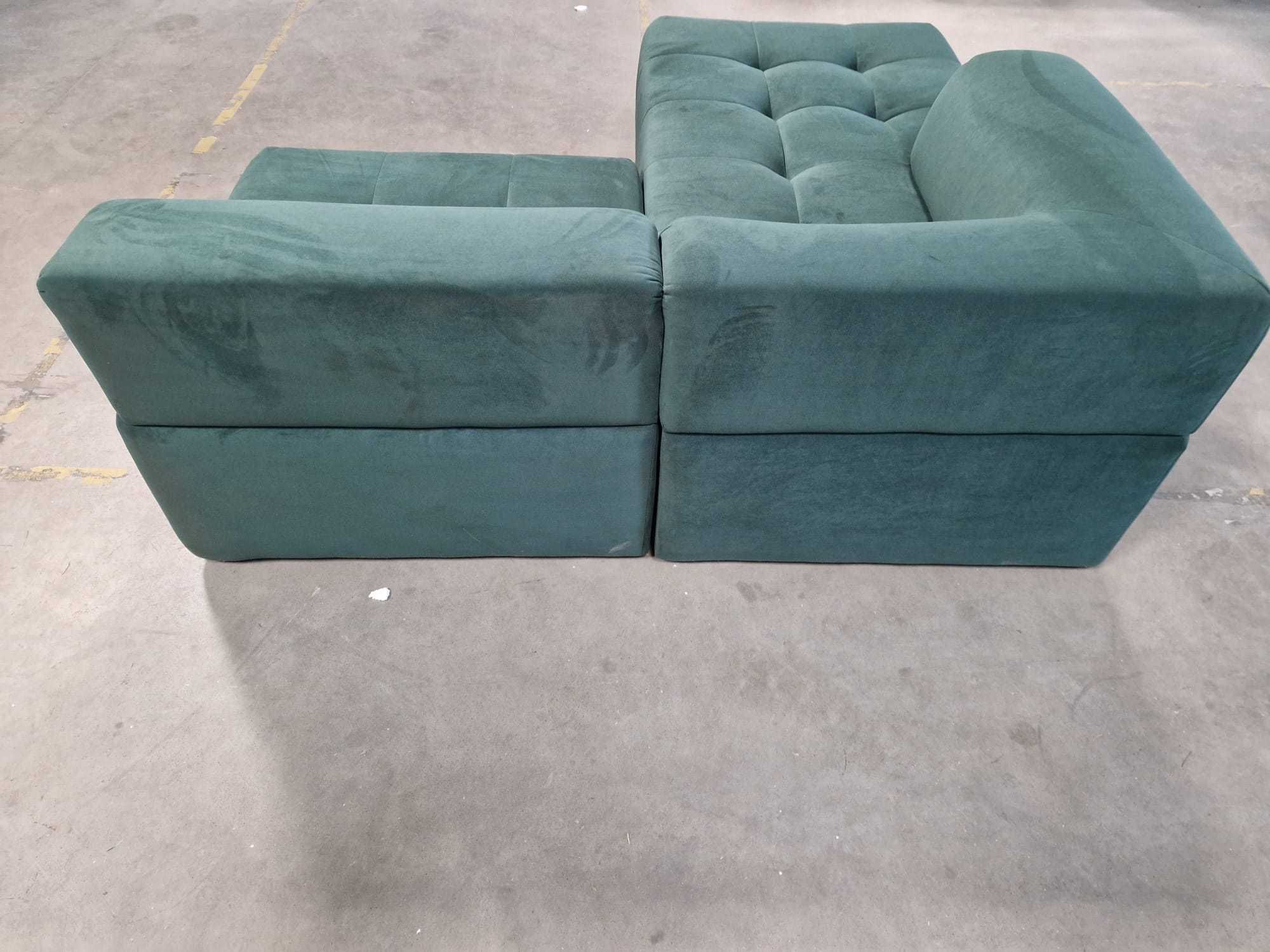 Sofa  zielona dwuelementowa