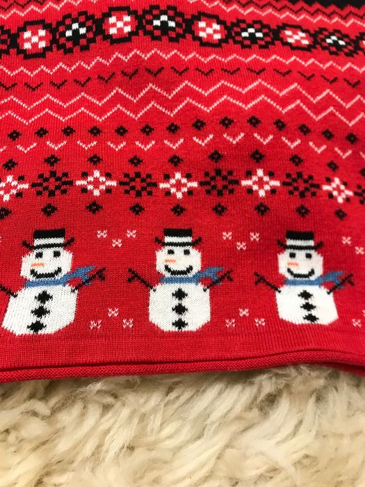 Nowa dzianinowa czerwona świąteczna sukienka Boże Narodzenie r 98