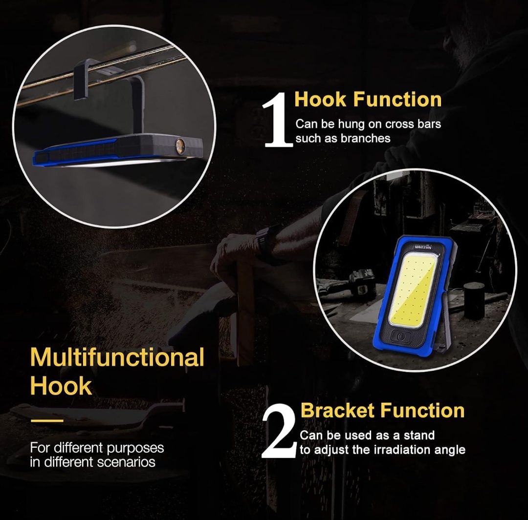 WARSUN Akumulatorowa lampa robocza LED COB