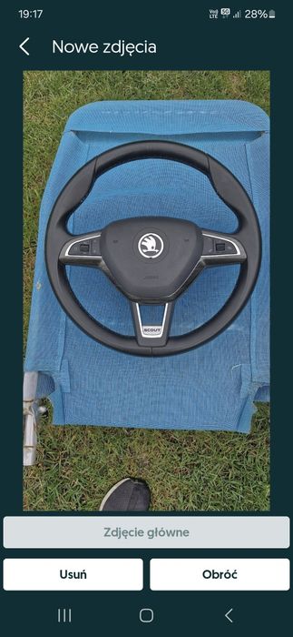 Kierownica Skoda, skóra stan BDB