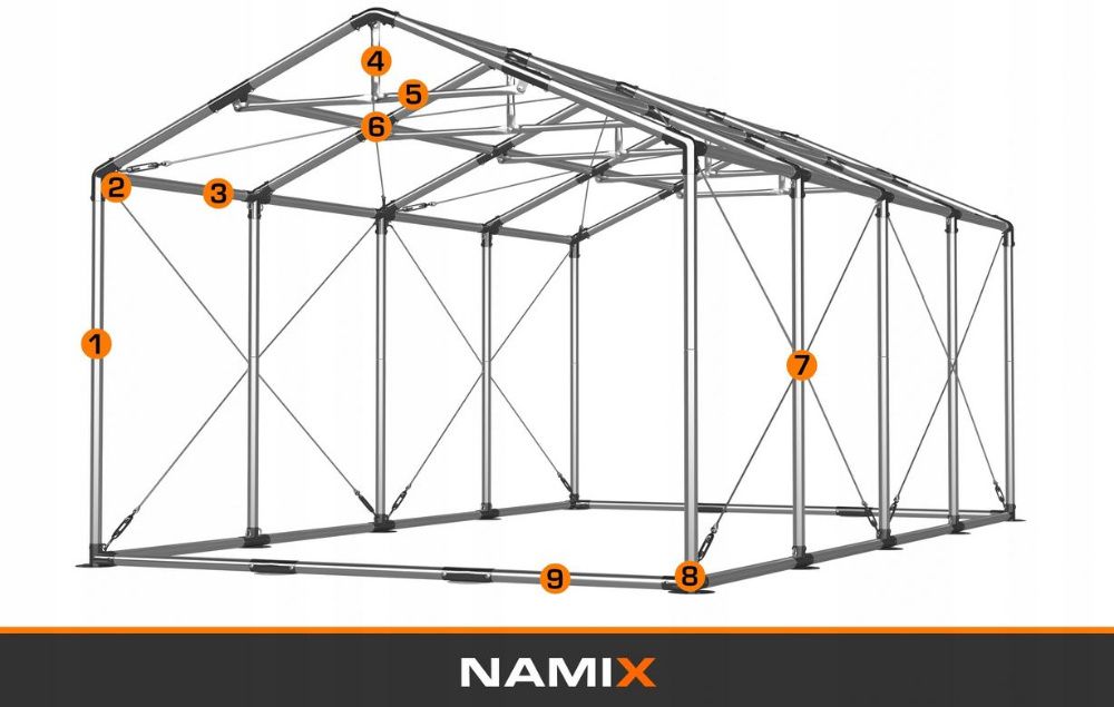 Namiot PRESTIGE 8x8-2,6m hala przemysłowa magazynowy CAŁOROCZNY PVC