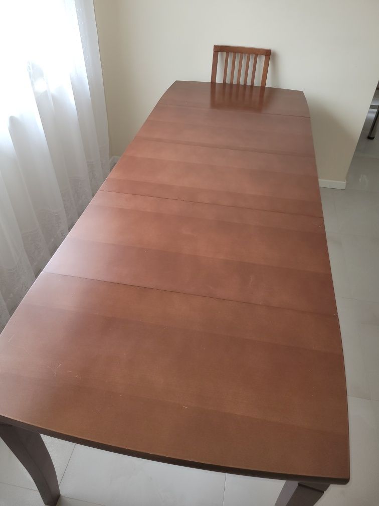 Duży stół kompaktowy/rozkładany, kwadrat/prostokąt 90cm/240cm, krzesła