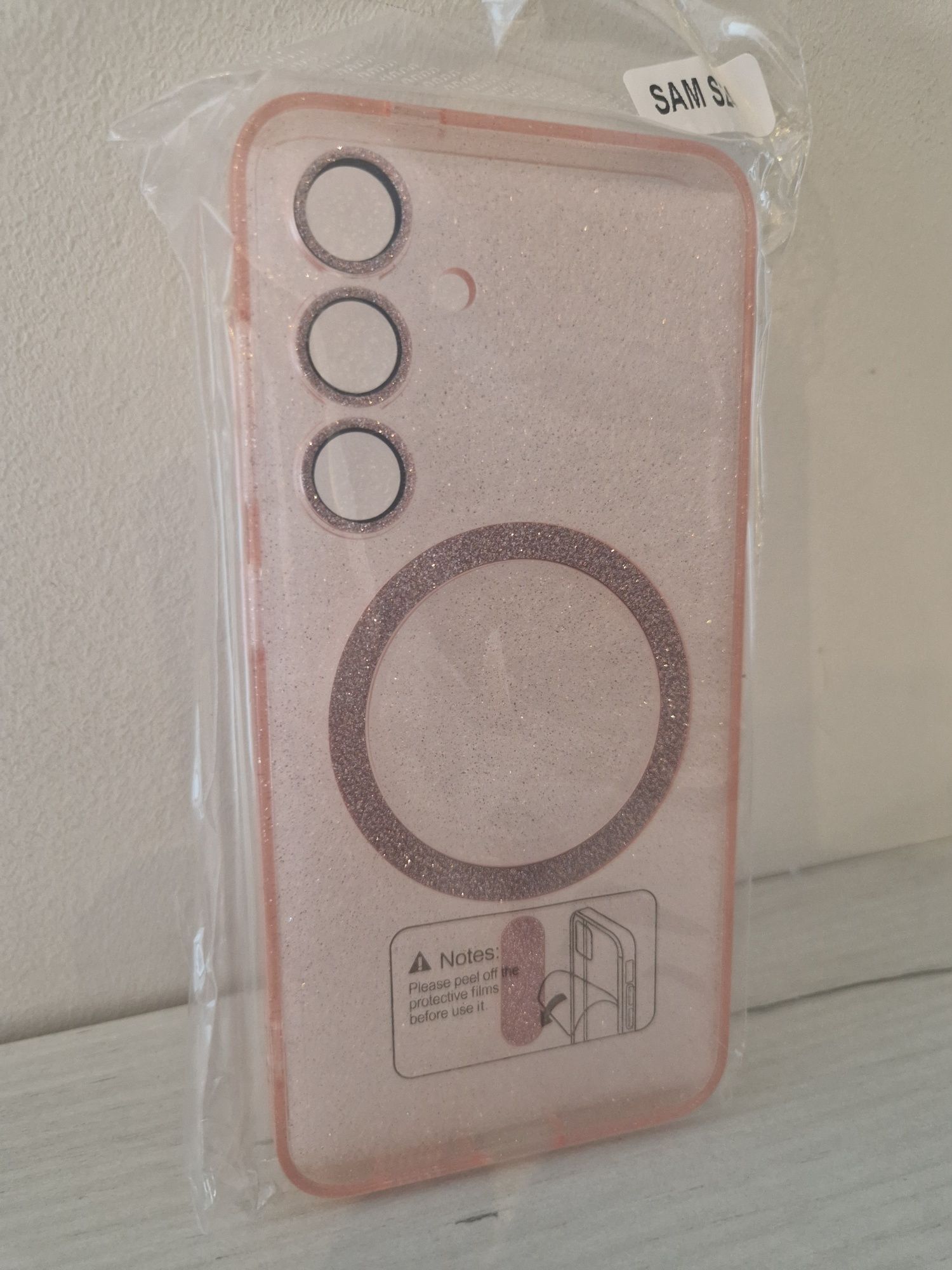 Glitter Magsafe Case do Samsung Galaxy S23 różowy clear