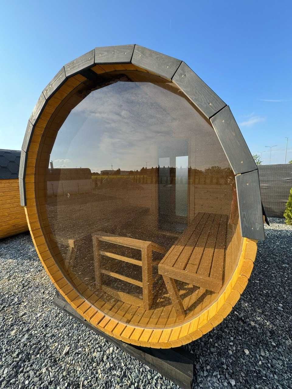 Sauna ogrodowa okrągła i prostokątna (bania beczka)
