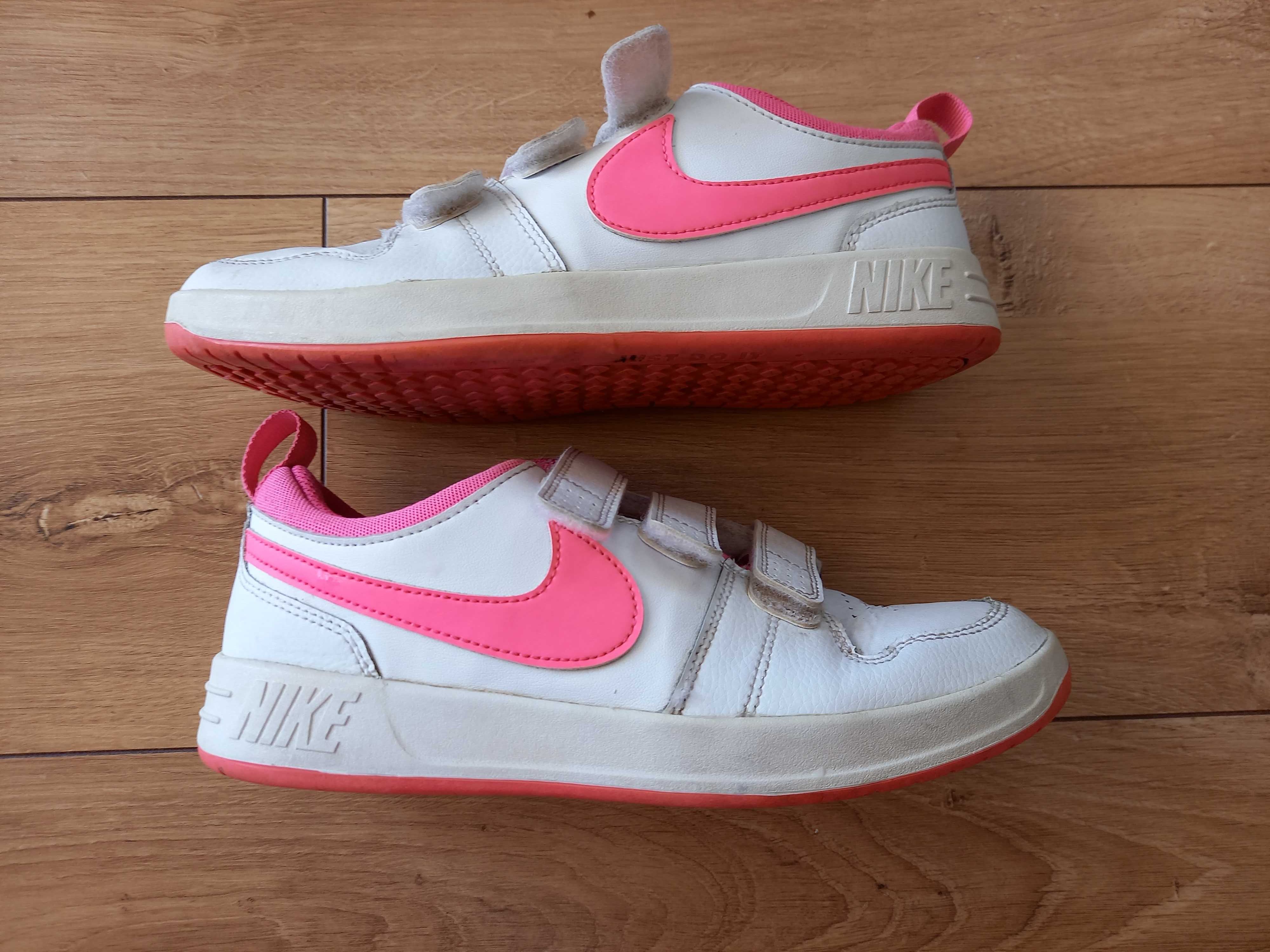Buty Nike biało-różowe dziewczęce zapinane na rzepy rozmiar 36,5