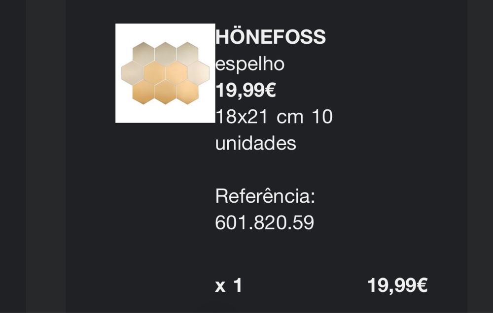 Ikea espelho 10 peças