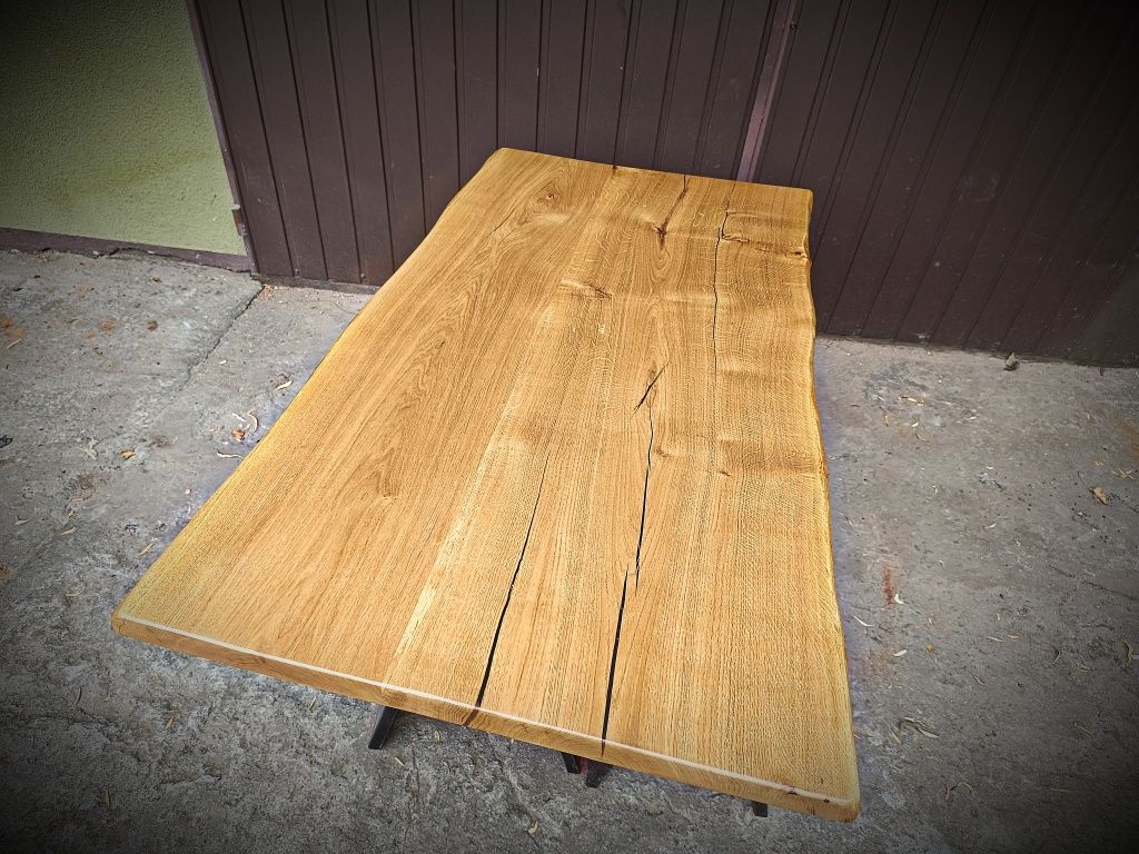 Blat dębowy na. Stół 143x80. Live edge