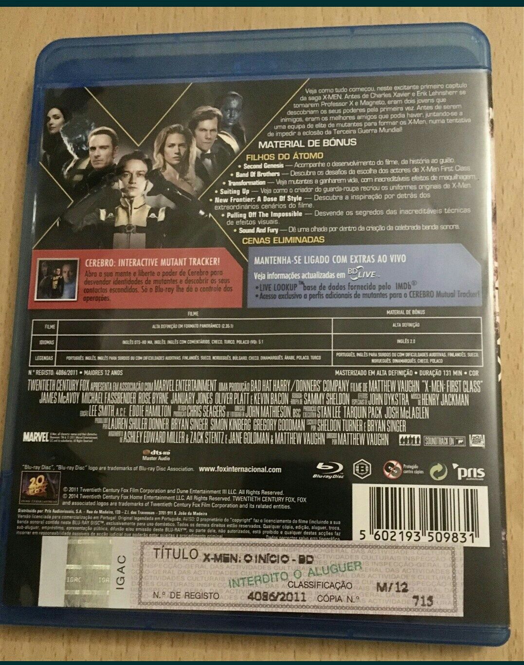 X- Men o Inicio Blu-ray ESPECIAL DTS-HD MA - Legendas PT selo IGAC (Portes CTT GRÁTIS)