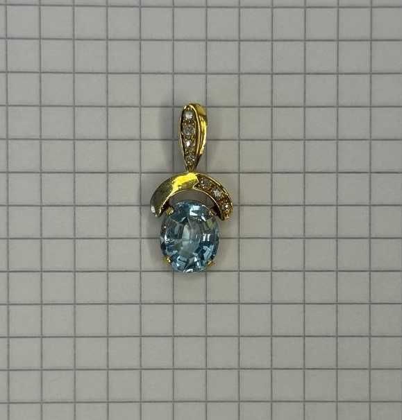 Кулон. Золото. Діаманти. Топаз.