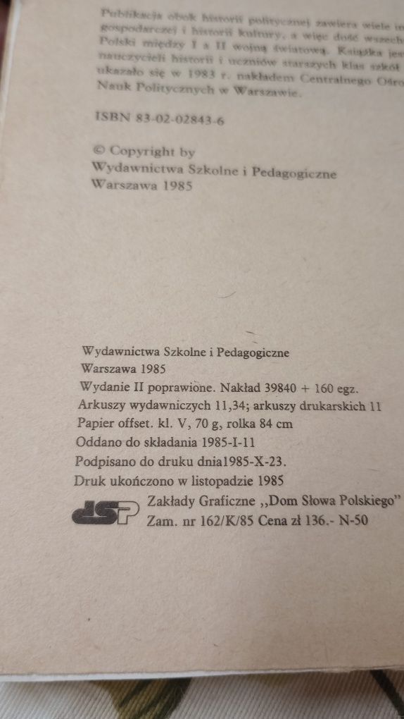 Historia polityczna Polski lat 1918 - 39.