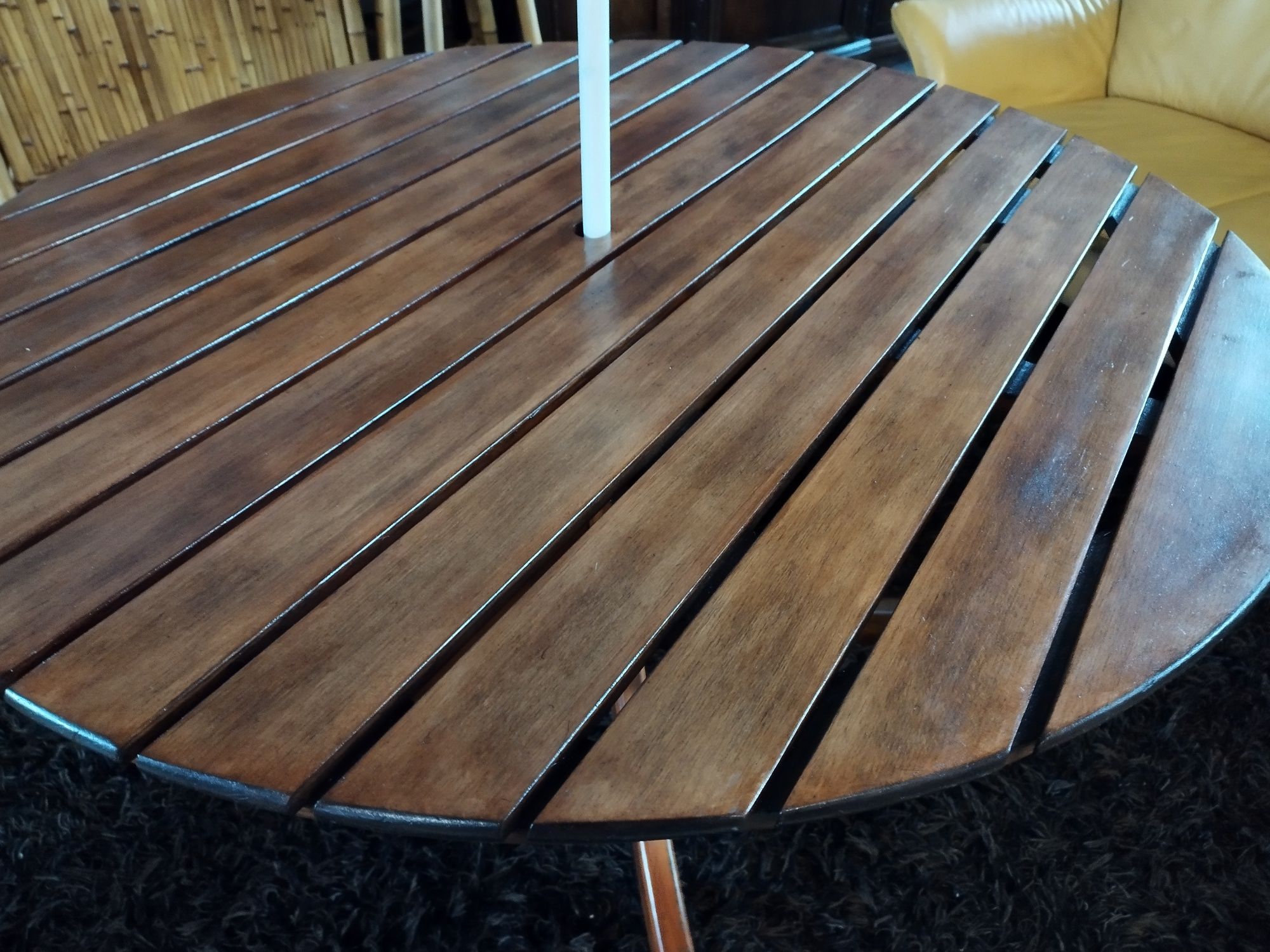 stół ogrodowy drewno tekowe okrągły Vintage
