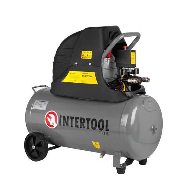 Компрессор INTERTOOL PT0003/50 литров/206 л./мин./1.5 квт./МЕДЬ!