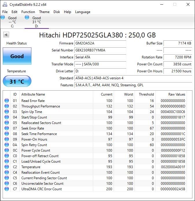 Жорсткі диски 120-250Gb