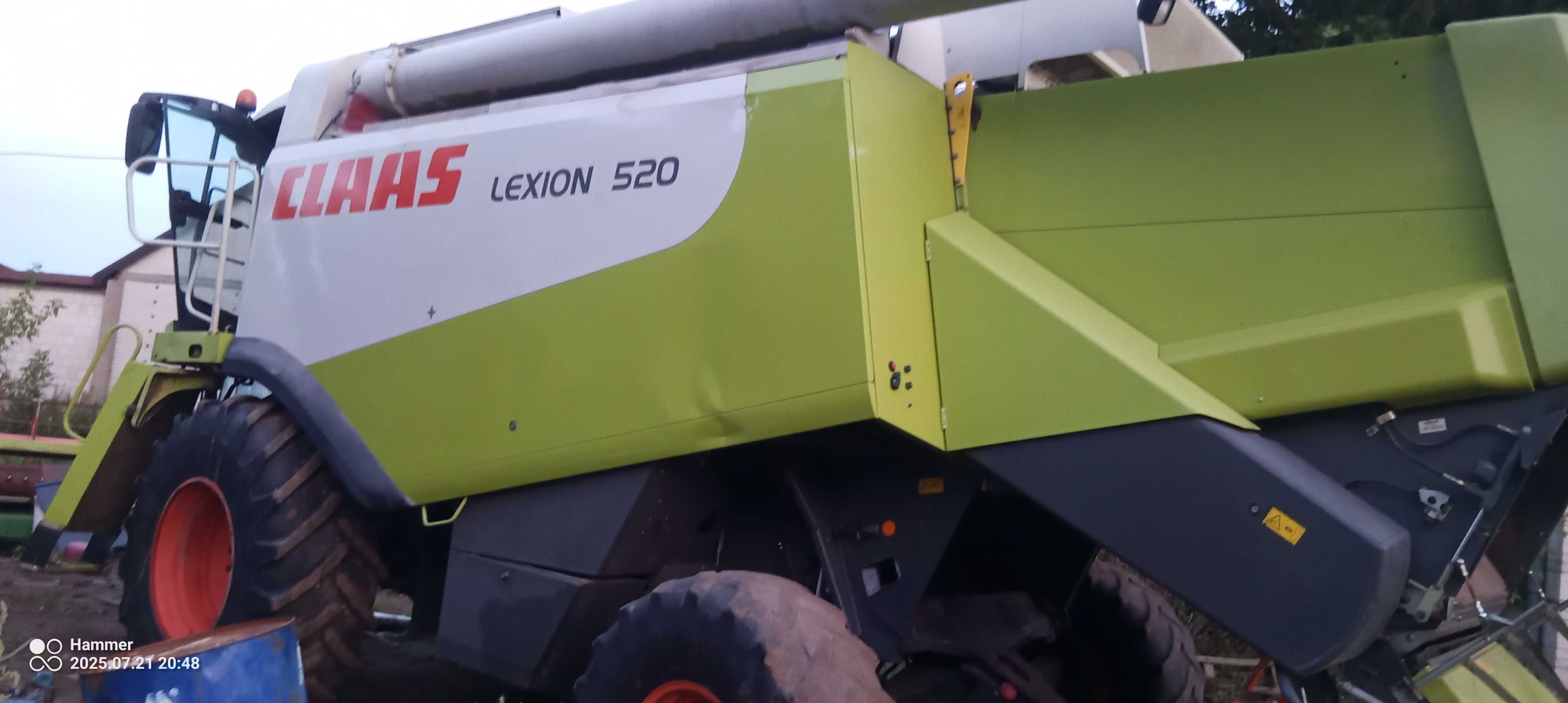 Kombajn zbożowy Claas Lexion 520, 2010 rok heder c600