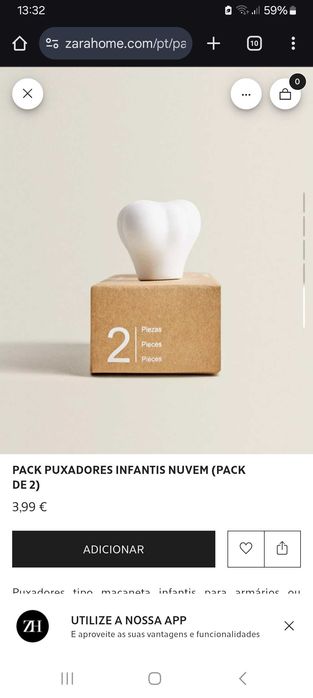 Pack puxadores infantis (Nuvem)