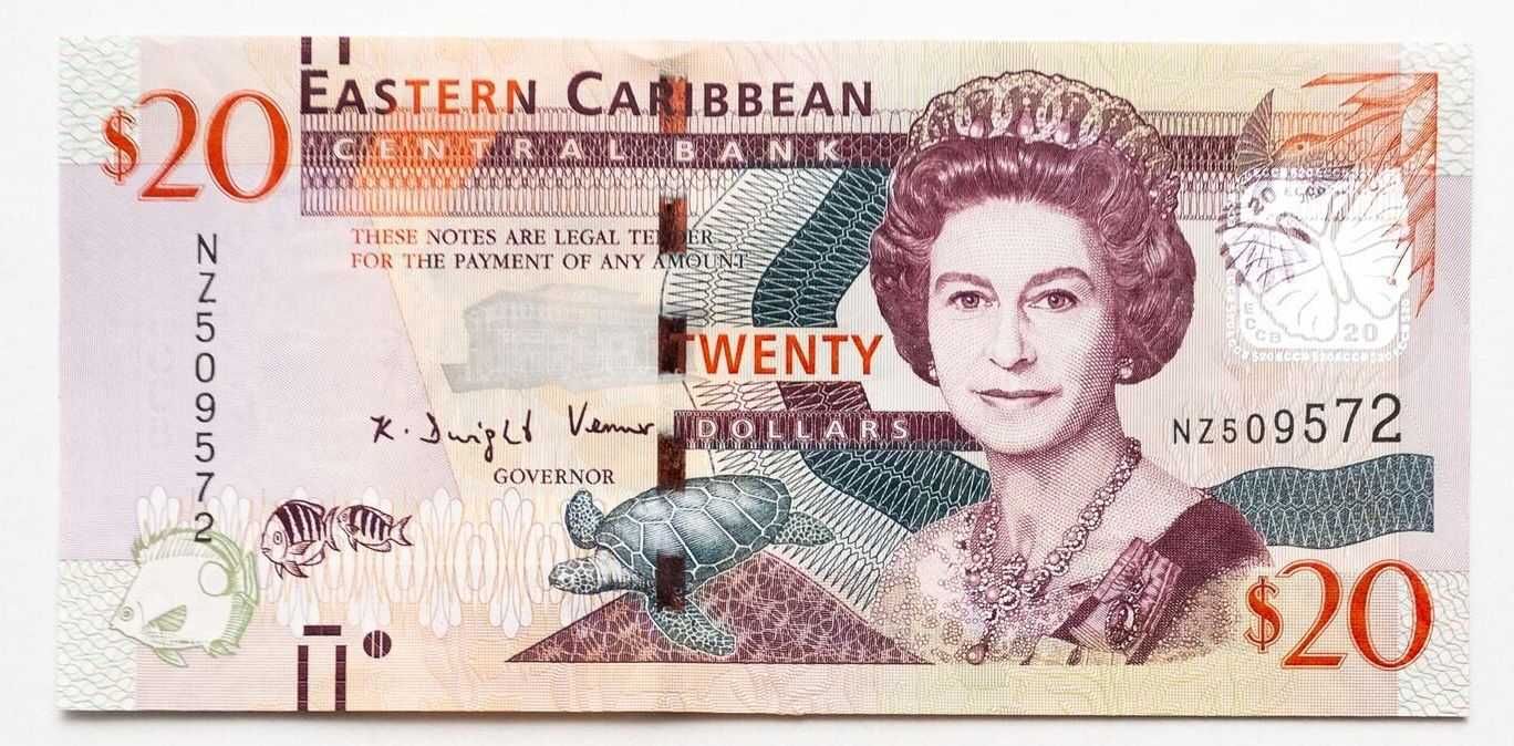 Karaiby Wschodnie 20 dolarów UNC P.53