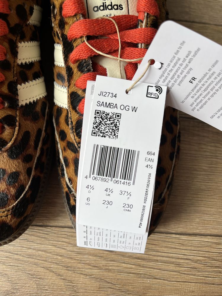 adidas Samba Og Preloved Red Leopard Panterka 37 1/3 nowe oryginalne