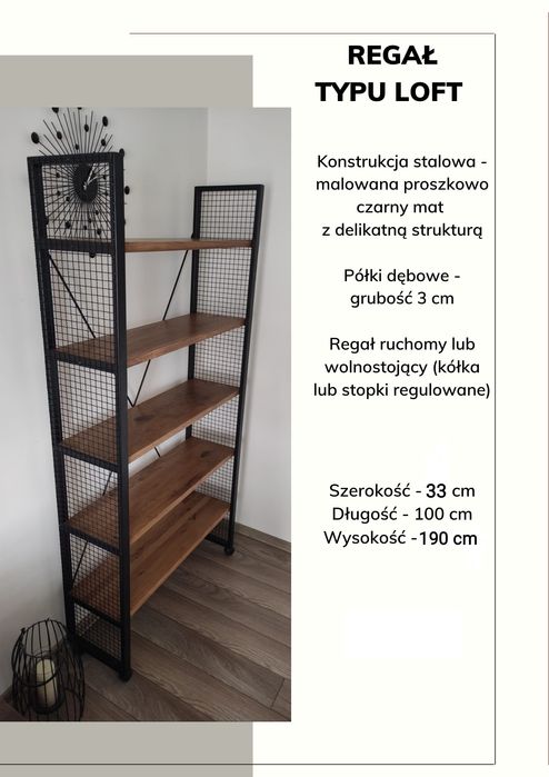Regał Loftowy do salonu