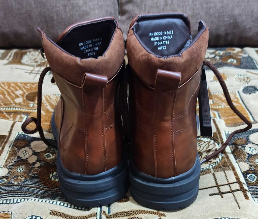 Нові чоловічі коричневі черевики Primark 42 розміру устілка 26,5 см