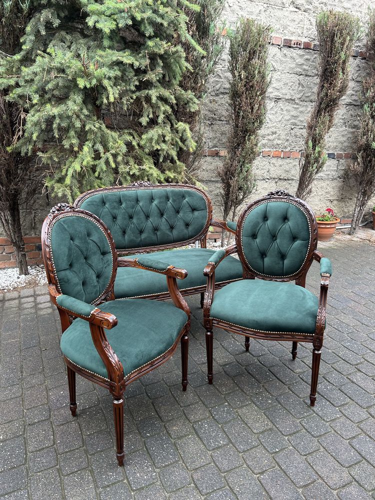 Wypoczynek Ludwikowski Ludwik Sofa Kanpa + Dwa Fotele Po Renowacji