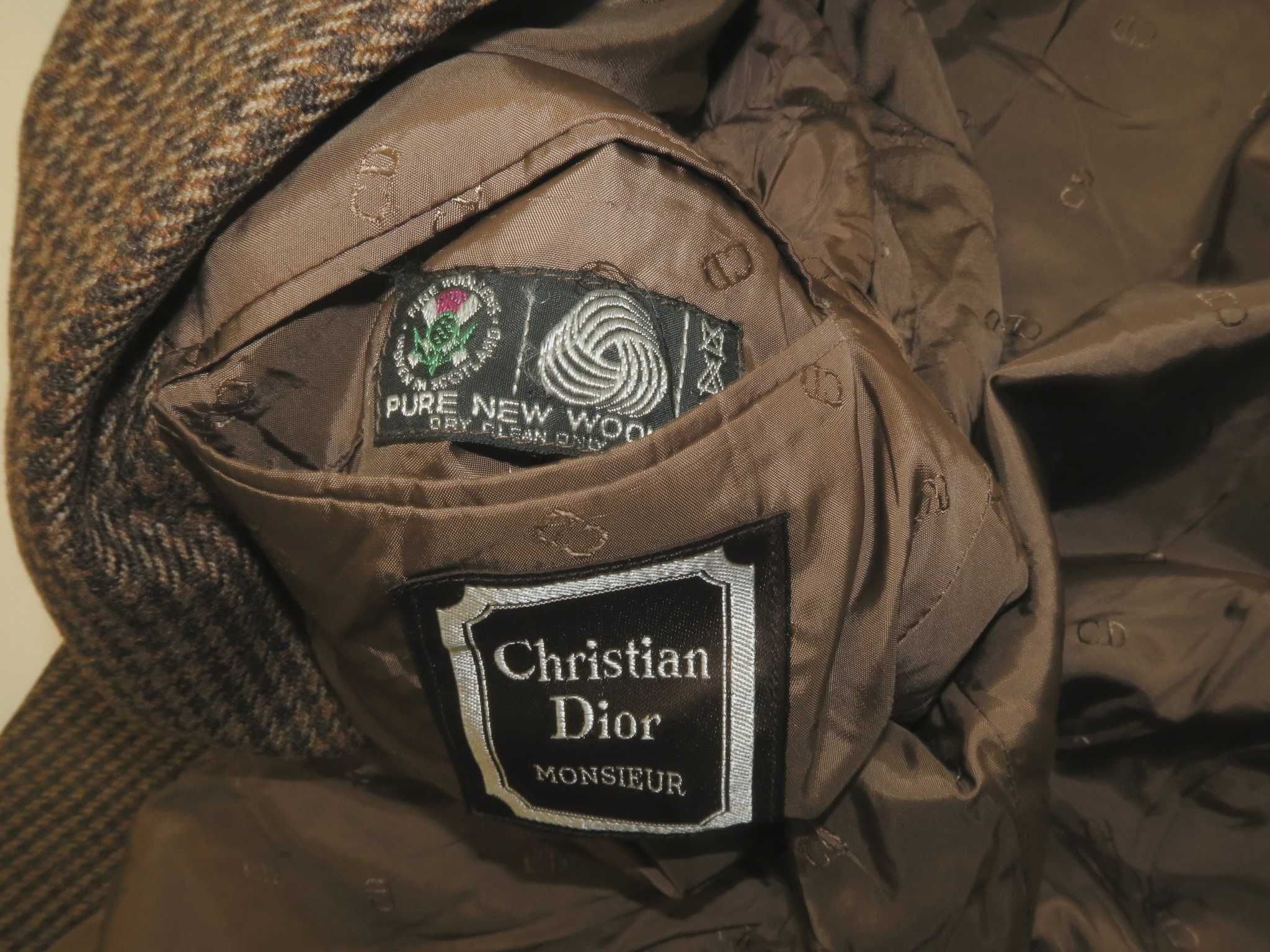 Christian Dior wełniany garnitur vintage L
