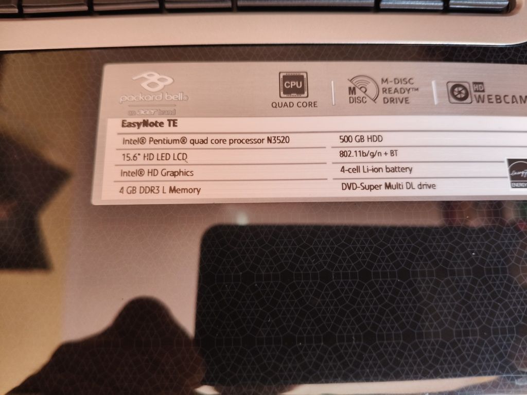 Laptop Packard Bell Easynote TE