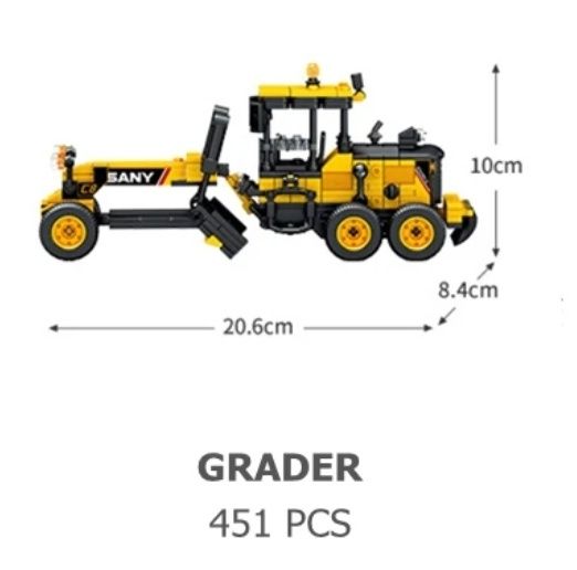 Конструктор грейдер GRADER 451 шт Sembo трактор бульдозер экскаватор