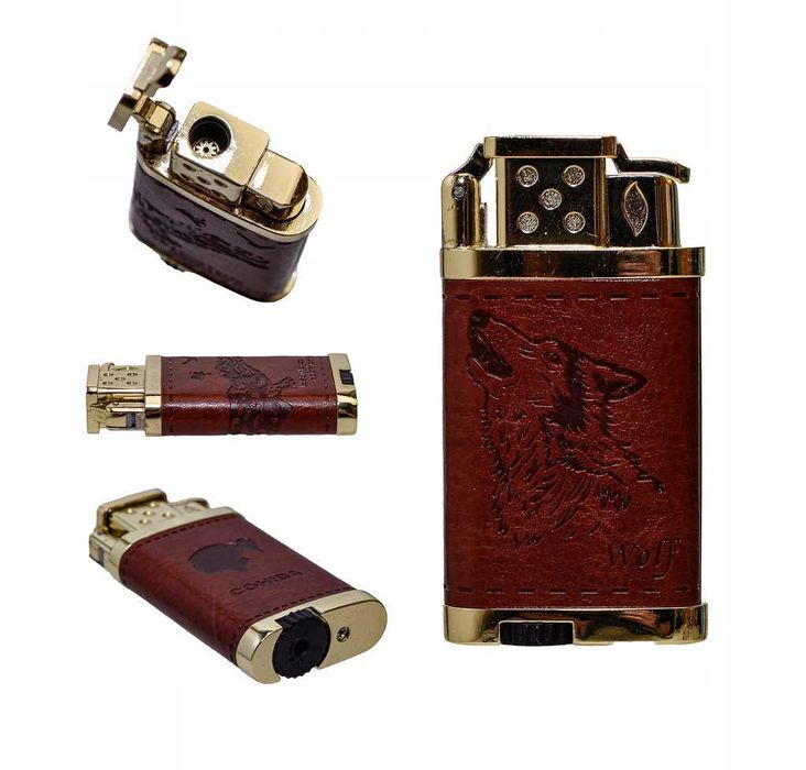 Zapalniczka Żarowa Na Gaz Metalowa Prezentowa Skóra W Pudełku Prezent