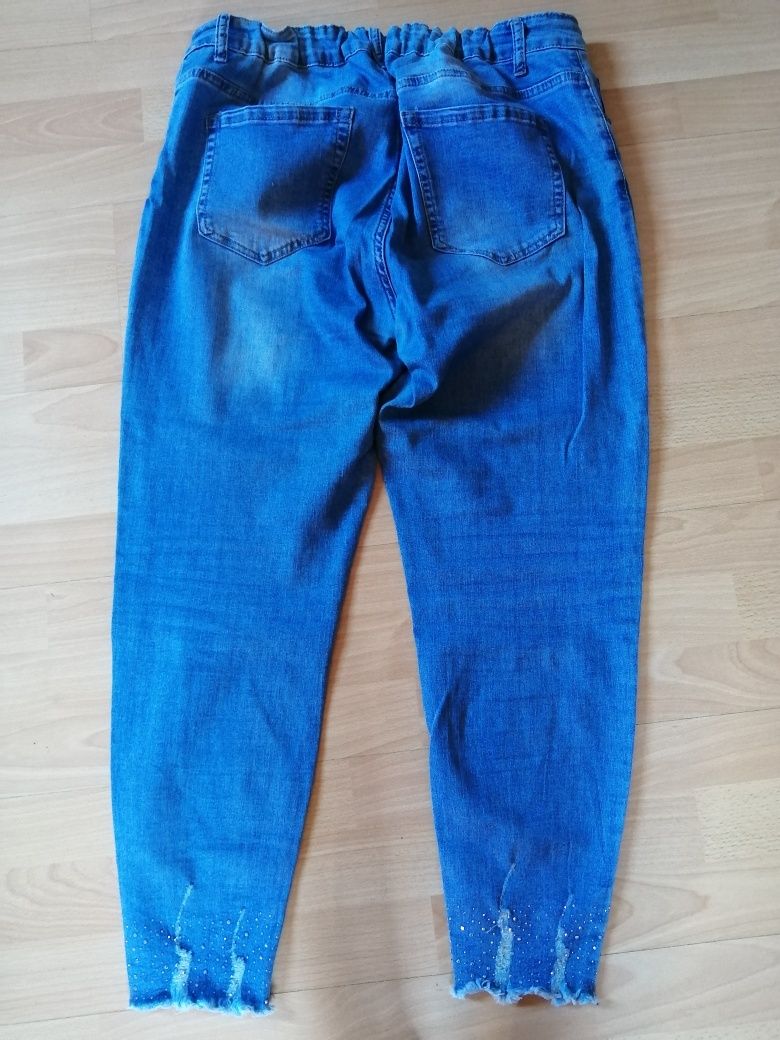 Spodnie duże dżinsowe Denim zdobione 46