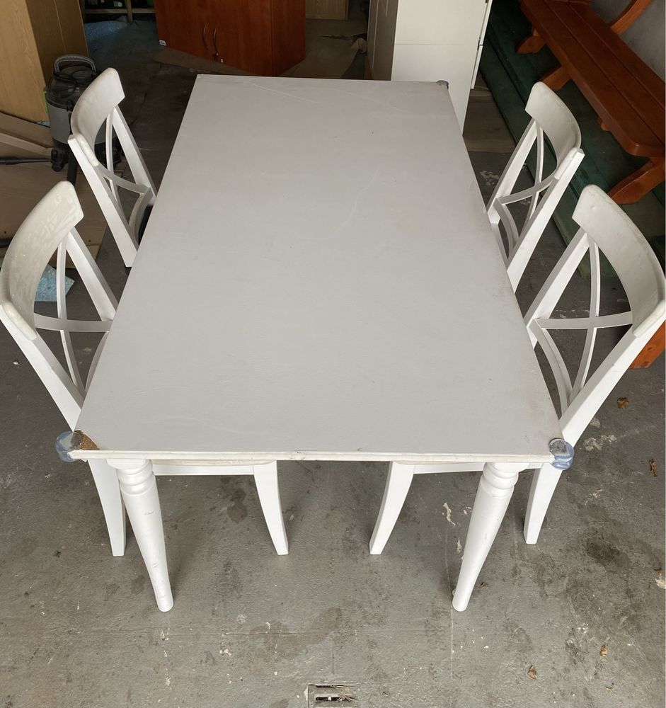 Stół z 4 krzesłami INGATORP IKEA