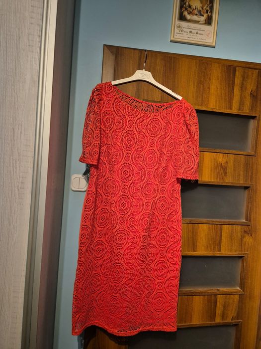 Czerwona sukienka wieczorowa elegancka tanio cheap winter autumn zima