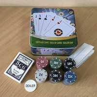 Набор для покера с фишками и картами. Игровой покерный набор