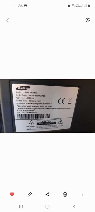 Telewizor Samsung  LE40C530F W1  LCD Samsung serii 5  Full HD MODUŁ CI