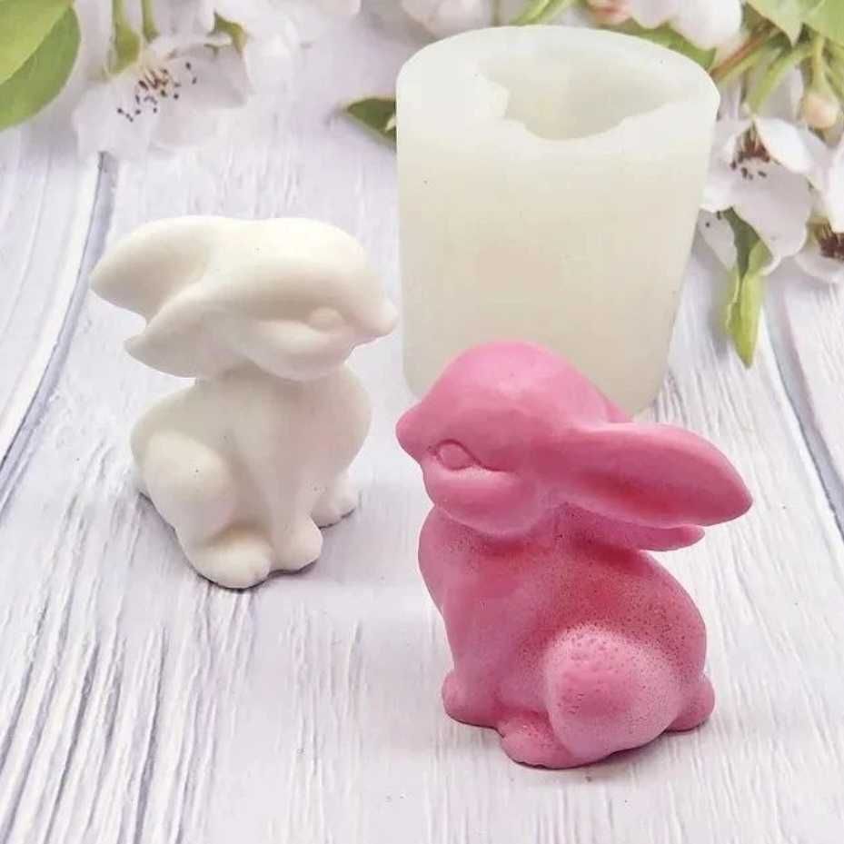 Силіконова форма кролик / зайчик, молд для свічок, мила