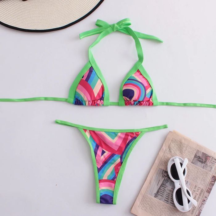 Sexy Strój Kąpielowy w Stylu Vintage Mini Mikro Bikini Brazylijskie -M