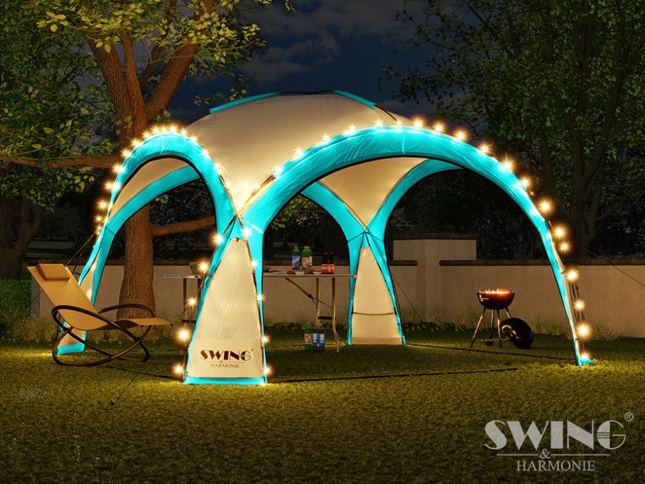 namiot pawilon ogrodowy kopuła imprezowa xxl led