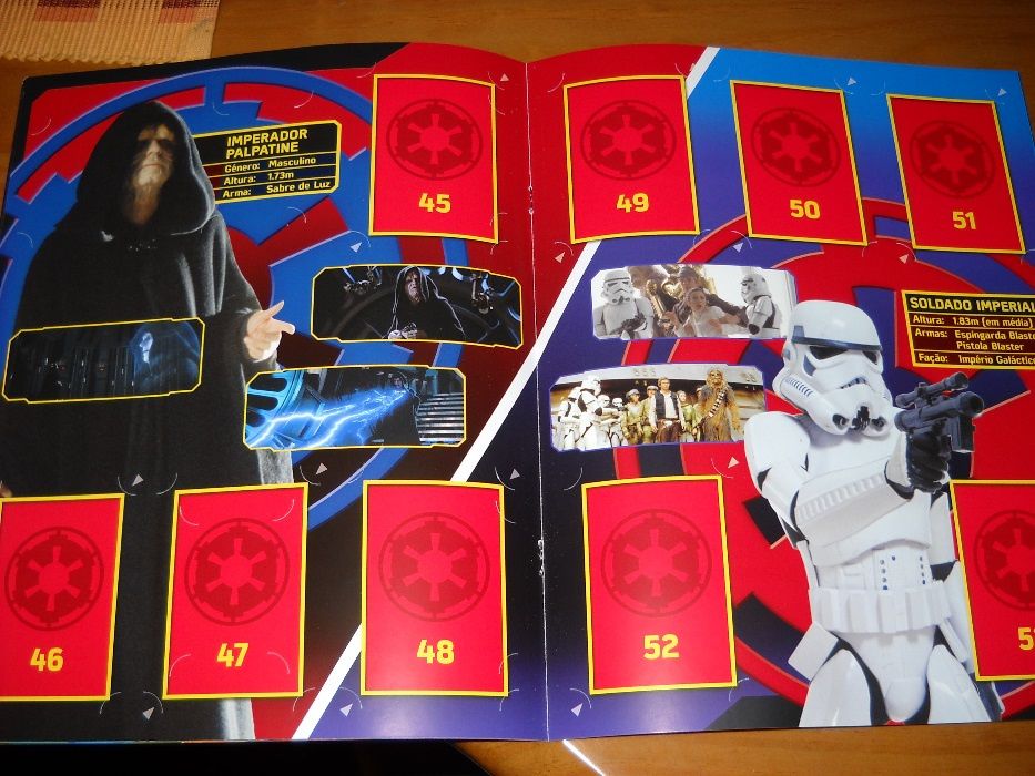 Cartas da caderneta  star wars continente